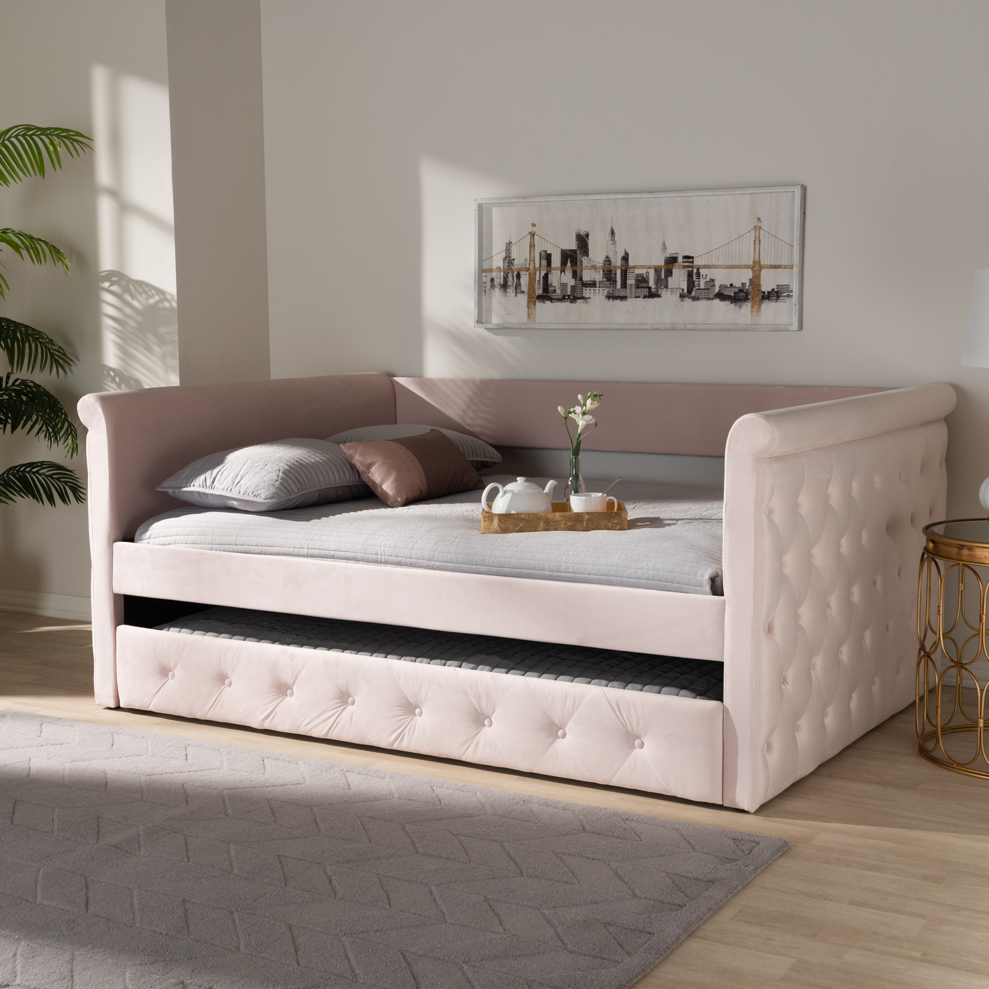 Pink daybed deals queen